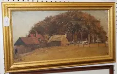 View of a Farmstead by Hilda Ball, oil on board, sold Nov 2013