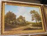 L.E. Forse, View of a Country Lane with Ford, oil on canvas