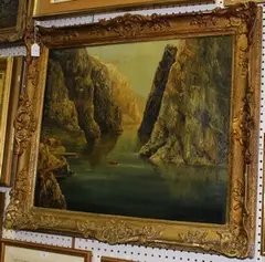 Jonah Jones, View of a Norwegian Fjord, oil on canvas