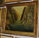 Jonah Jones, View of a Norwegian Fjord, oil on canvas