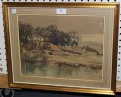 William Hyams, View of a Farmstead, watercolour