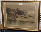 William Hyams, View of a Farmstead, watercolour
