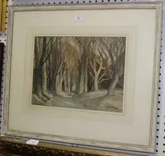 Ernest Alfred Benney, The Beech Avenue, 1937, watercolour