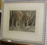 Ernest Alfred Benney, The Beech Avenue, 1937, watercolour
