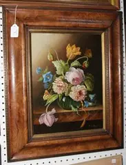 P.P. Plegman, Still Life Study of Flowers, oil on board