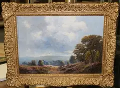 Douglas Falconer, Surrey Landscape near Woking, oil on board