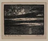 Gwen Raverat, The Wild Swans No. 2, monochrome woodcut