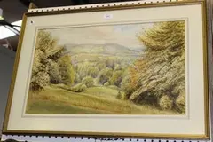 Bonomi Warren, Landscape View, watercolour and gouache