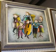 J. Roybal, A Six-piece Band, oil on canvas