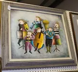 J. Roybal, A Six-piece Band, oil on canvas
