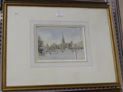 David Addey, Marlow Lock, 1979, watercolour