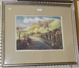 Neil Meacher, April Farm, watercolour and ink