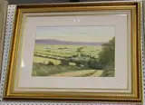 Johnny Gaston, View of Llangynwyd Church, Maesteg, Mid Glamorgan, watercolour