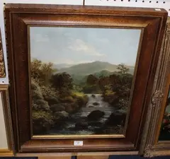 R. Marshall, View of a River, oil on canvas