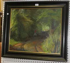 James Stroudley, Walk in a Country Lane, oil on board