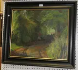 James Stroudley, Walk in a Country Lane, oil on board