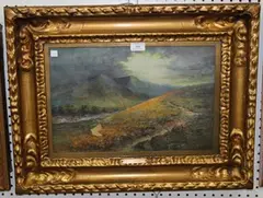 E. de Corbin, Autumn in Glen Doe, oil on canvas
