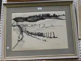 Josephine Milton, Melting Snow, Shoreham, pen and ink
