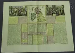Henry Abraham Chatelain, Carte du Gouvernement Militaire D'Angleterre..., engraving with near period colour
