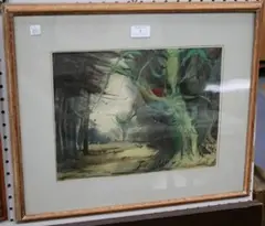 H. Caudwell, View of a Woodland Glade, 1965, watercolour and gouache