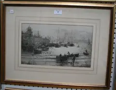 William Lionel Wyllie, St Ives, monochrome etching