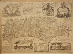 Emanuel Bowen, An Accurate Map of the County of Sussex, engraving