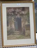 H. St. Dyer, Barbizon' (View of a Stone House with Roses around an Open Door), watercolour and gouache