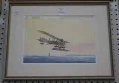 Barry K. Barnes, Study of a Seaplane, watercolour