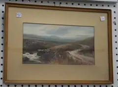 Lee Bay, at Lynton', and West Country View by John Shapland, a pair of watercolours with gouache, sold Aug 2013