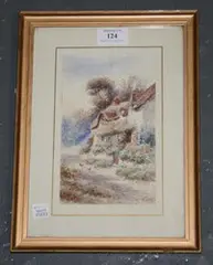 W. Sands, Cornish Cottages, watercolour