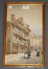 Edward Salomons, Morlaix, watercolour with gouache over pencil