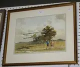 Christopher Jarvis, Low Flier' (Tiger Moth flying near Onlookers), watercolour and gouache