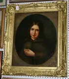 J.F. Browne, Oval Head and Shoulders Portrait of a Girl, 1890, oil on canvas