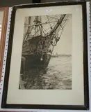 Jan Sirks, Study of a Ship's Bow, monochrome etching