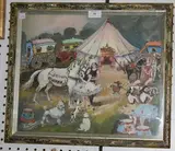Ines Taxis, View of a Circus, mixed media including watercolour