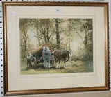Christopher Jarvis, Logging in the Glade, watercolour with touches of gouache
