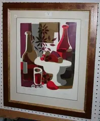 Horne Shepherd, Still Life with Flowers, colour screenprint