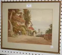 Fred Dixey, Shelley Cottage, Lynmouth, watercolour