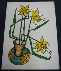 Daffodils by Edwina Sandys, colour lithograph, sold Jul 2013