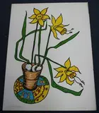 Edwina Sandys, Daffodils, colour lithograph