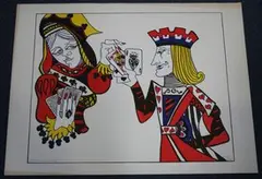 Edwina Sandys, Card Players, colour lithograph