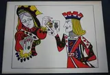 Edwina Sandys, Card Players, colour lithograph