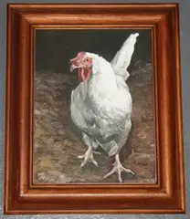 Katie Wilkins, Study of a Chicken, oil on board