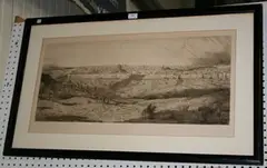 Marius Bauer, Jerusalem, sepia etching