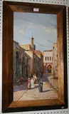 M. Abougit, Eastern Street Scene, oil on board