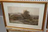 Albert Pollitt, Landscape with Figures resting on a Riverbank, 1905, watercolour