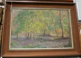 George H. Buckingham Holland, Bluebell Woods, oil on board