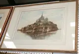 Léon Salles, Le Mont Saint Michel, colour etching