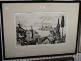 Job Nixon, Lago-de-Orta' (View of the Italian Lake), etching