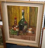Mary Remington, The Favourite Drinks of Father B' (Still Life), oil on artist's board